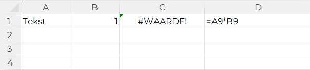 Formule fout in Excel