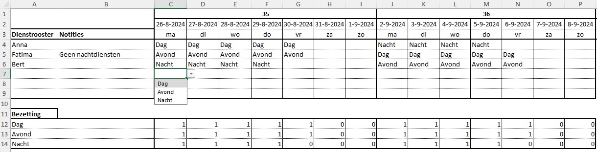 Afbeelding Dienstrooster