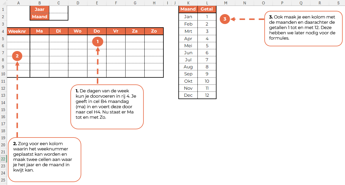 Kalender in Excel