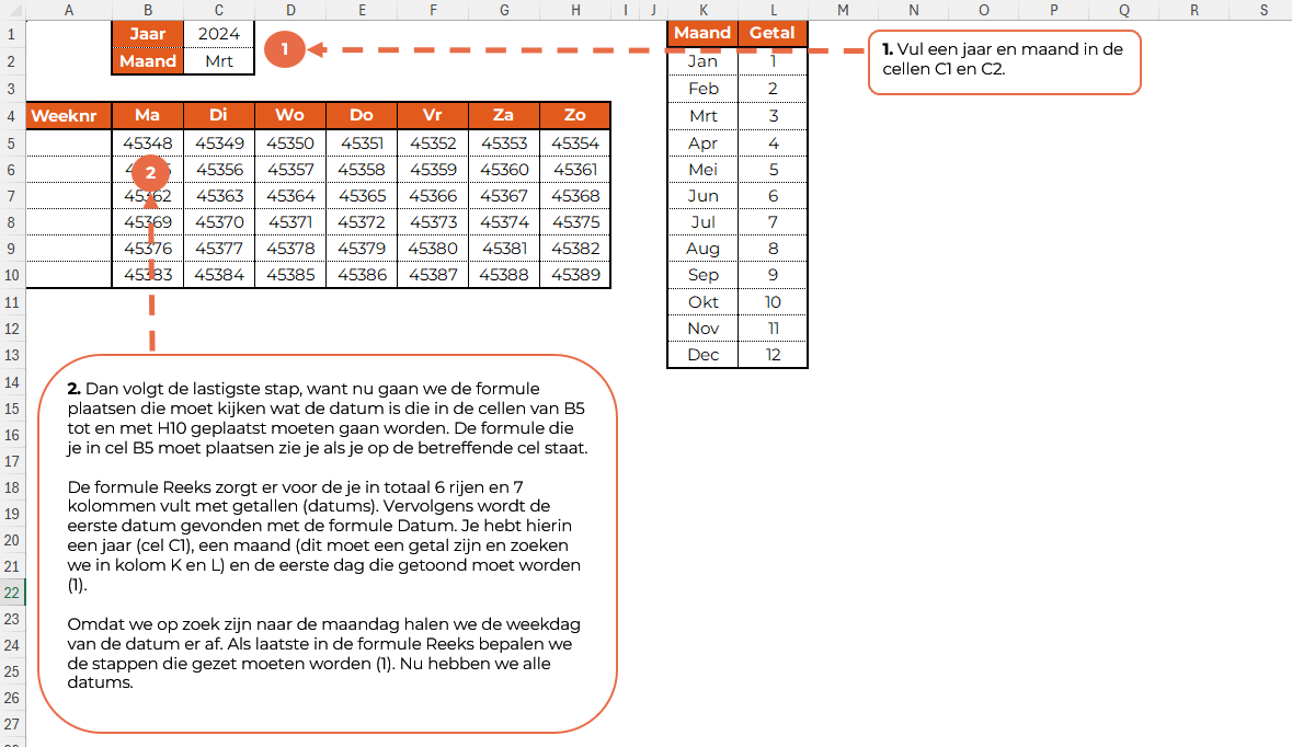 Kalender in Excel